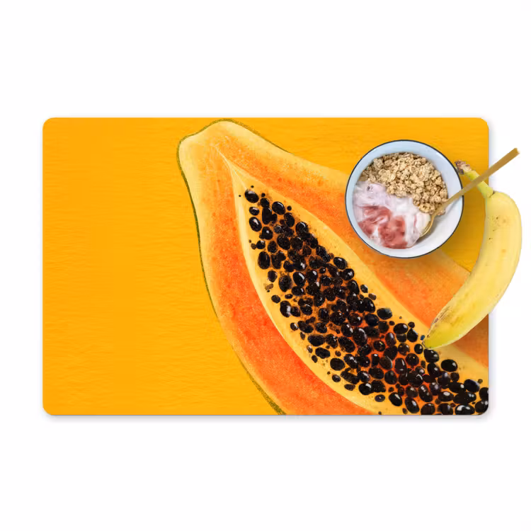 Placemat - 6 stuks - Papaja - Oranje - Topisch — 1