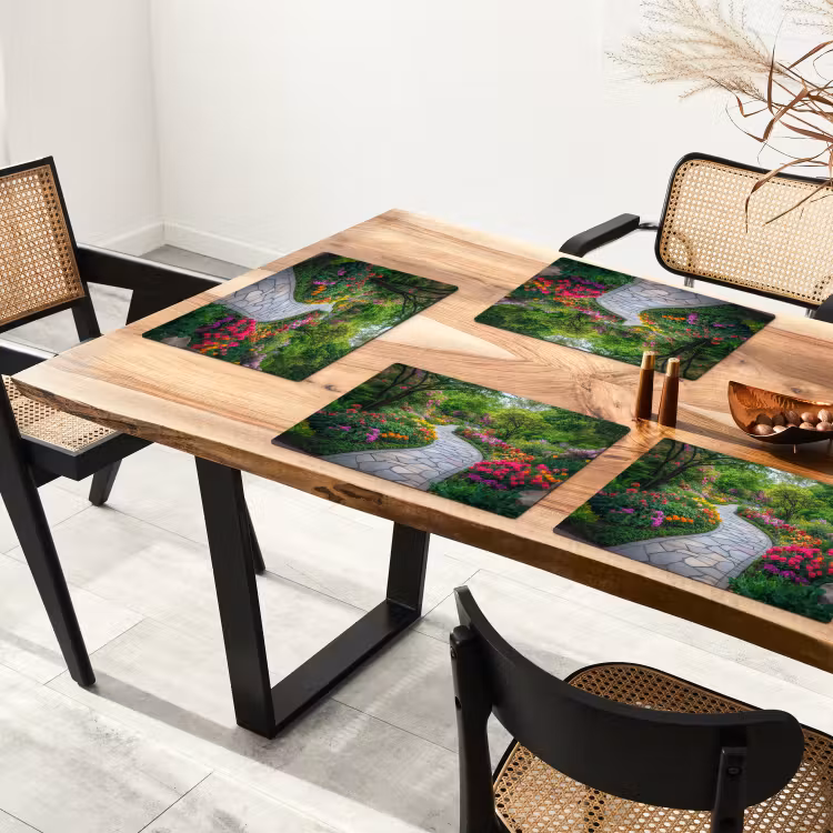 Placemat - 6 stuks - Park - Bloemen - Tuin — 5