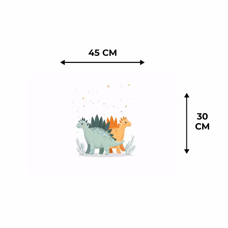 Placemat - 6 stuks - Planten - Sterren - Dinosaurussen - Oranje — 3