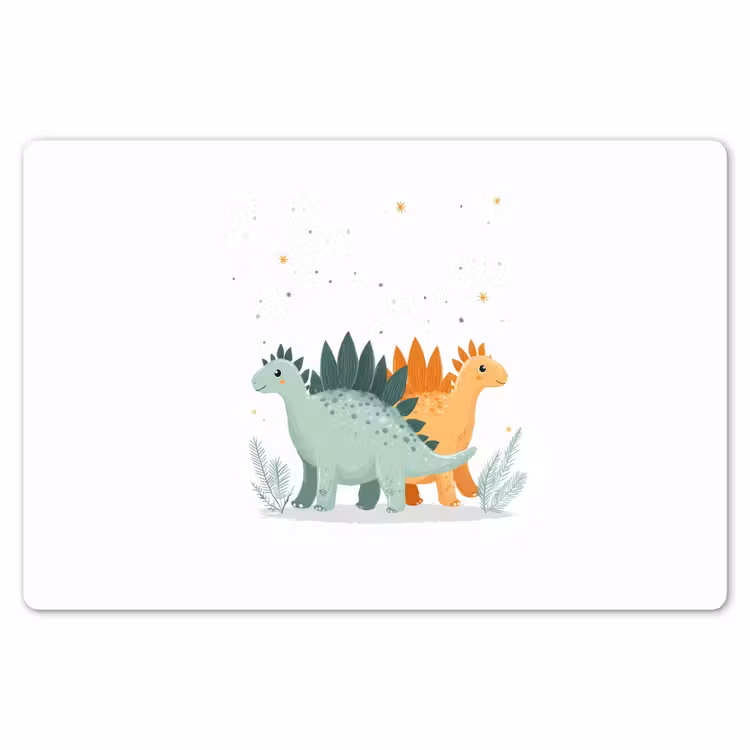 Placemat - 6 stuks - Planten - Sterren - Dinosaurussen - Oranje — 7