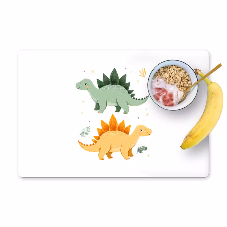 Placemat - 6 stuks - Sterren - Stegosaurussen - Blaadjes - Groen — 1