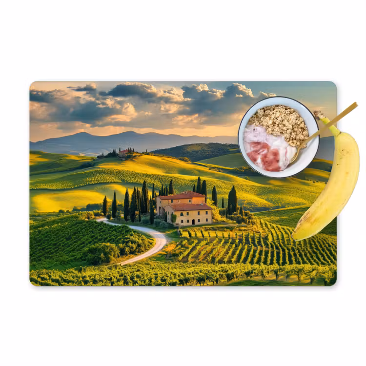 Placemat - 6 stuks - Toscane - Landschap - Wijngaarden — 1
