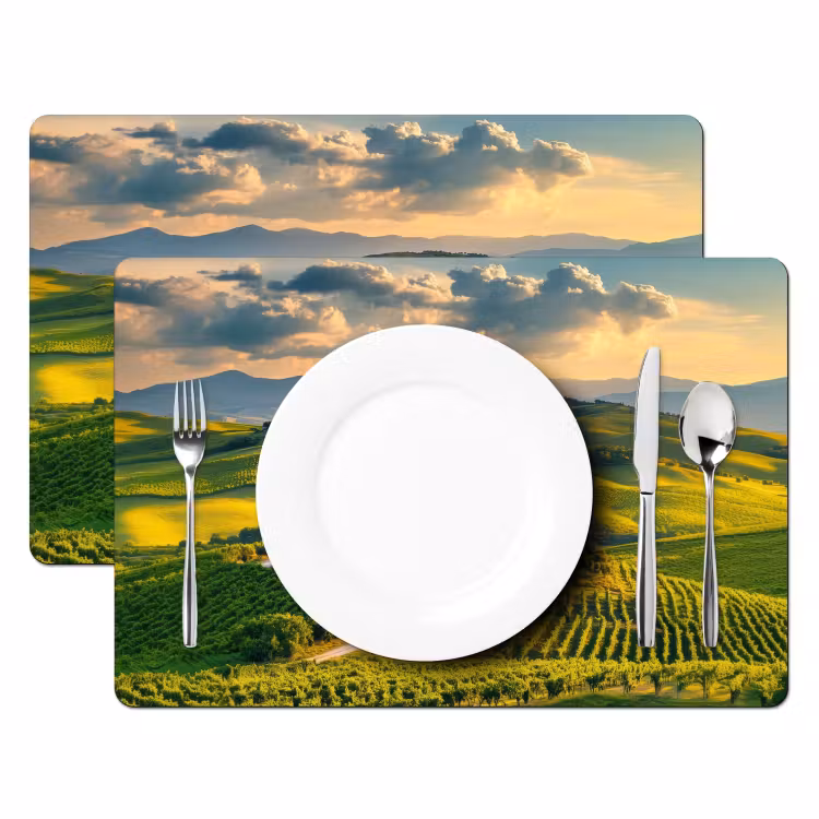 Placemat - 6 stuks - Toscane - Landschap - Wijngaarden — 2
