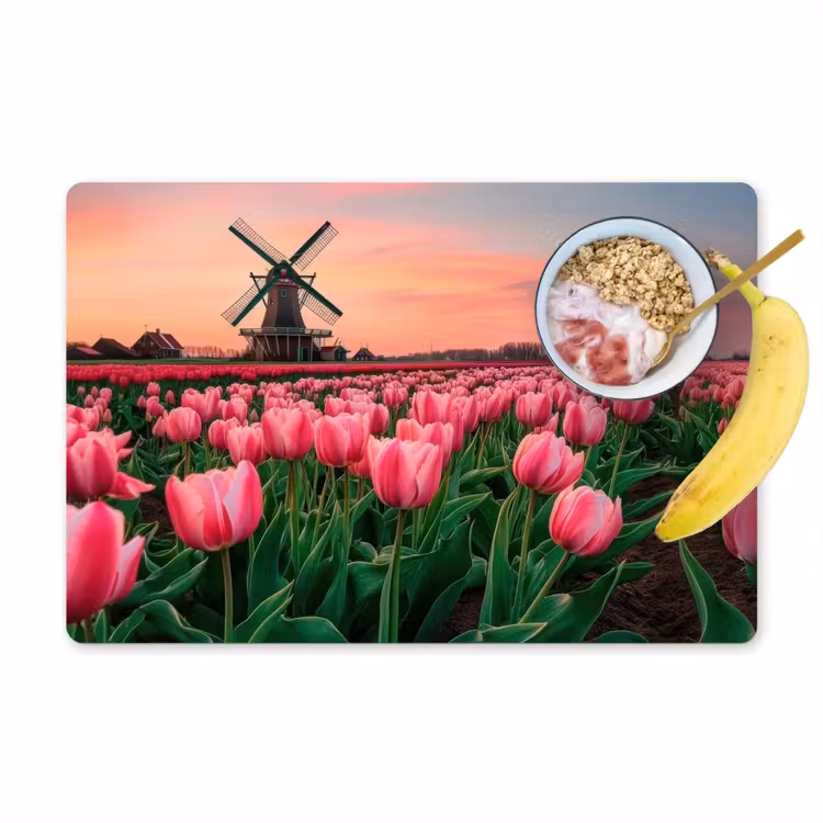 Placemat - 6 stuks - Tulpen - Molen - Nederland — 1