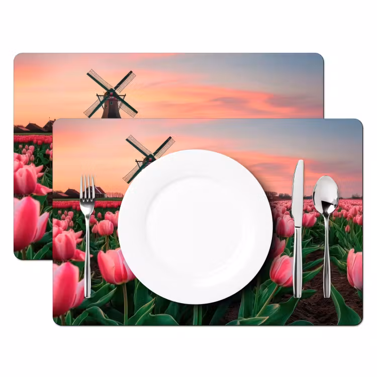 Placemat - 6 stuks - Tulpen - Molen - Nederland — 2