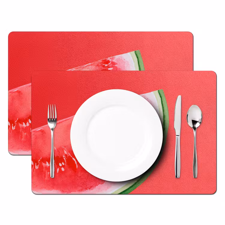 Placemat - 6 stuks - Watermeloen - Rood - Zomers — 2