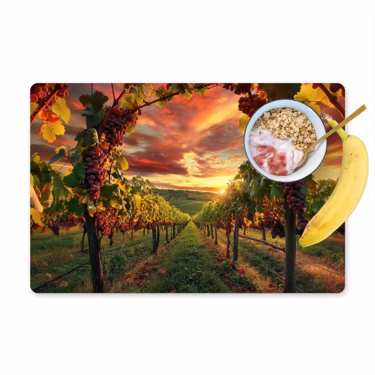 Placemat - 6 stuks - Wijngaard - Druiven - Zonsondergang — 1