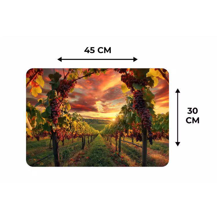 Placemat - 6 stuks - Wijngaard - Druiven - Zonsondergang — 3