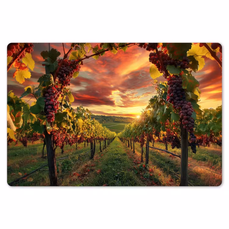 Placemat - 6 stuks - Wijngaard - Druiven - Zonsondergang — 7