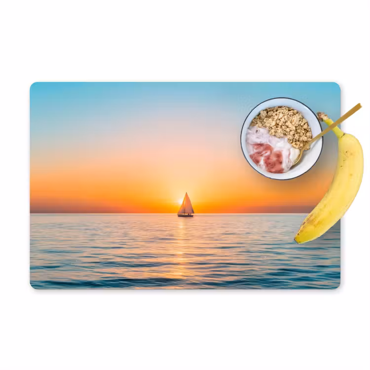 Placemat - 6 stuks - Zee - Zeilboot - Zonsondergang — 1