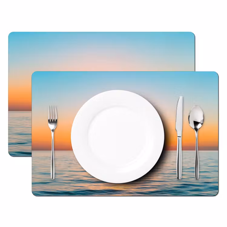 Placemat - 6 stuks - Zee - Zeilboot - Zonsondergang — 2