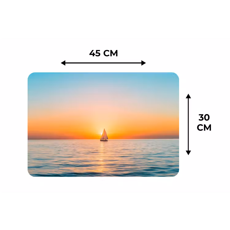 Placemat - 6 stuks - Zee - Zeilboot - Zonsondergang — 3