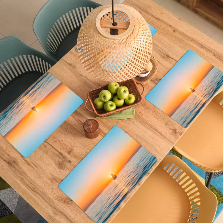 Placemat - 6 stuks - Zee - Zeilboot - Zonsondergang — 6