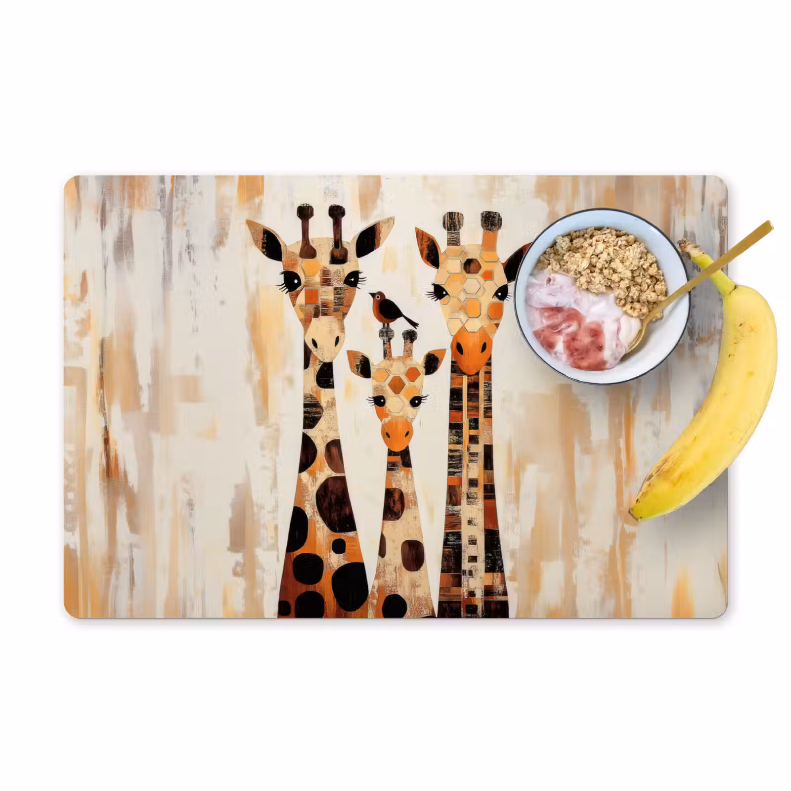 Placemat - 6 stuks - Giraffen - Cartoon - Crème — 1