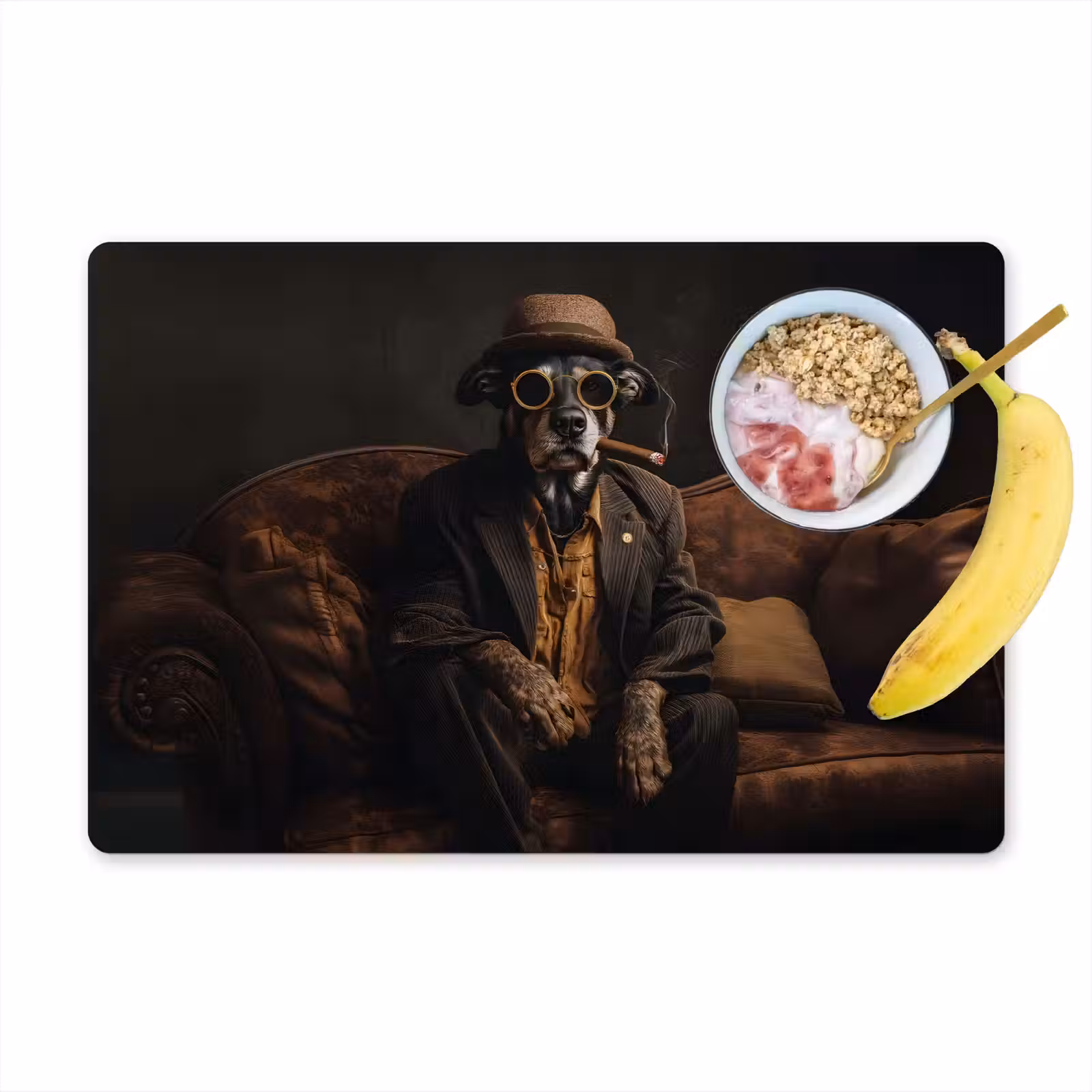 Placemat - 6 stuks - Hond - Sigaar - Hoed - Pak — 1