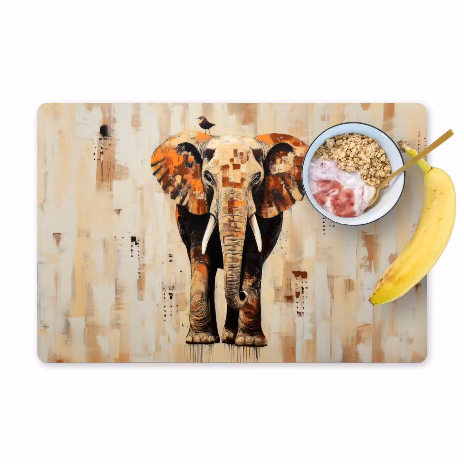 Placemat - 6 stuks - Olifant - Slurf - Mozaïek - Abstract — 1