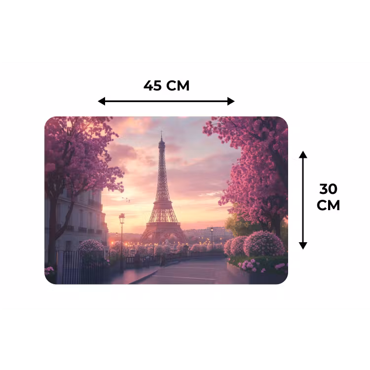 Placemat - 6 stuks - Eiffeltoren - Parijs - Roze — 3