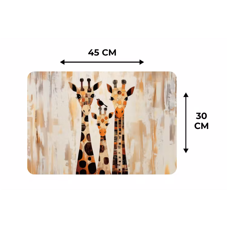Placemat - 6 stuks - Giraffen - Cartoon - Crème — 3