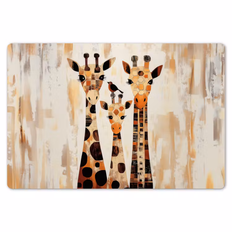 Placemat - 6 stuks - Giraffen - Cartoon - Crème — 7
