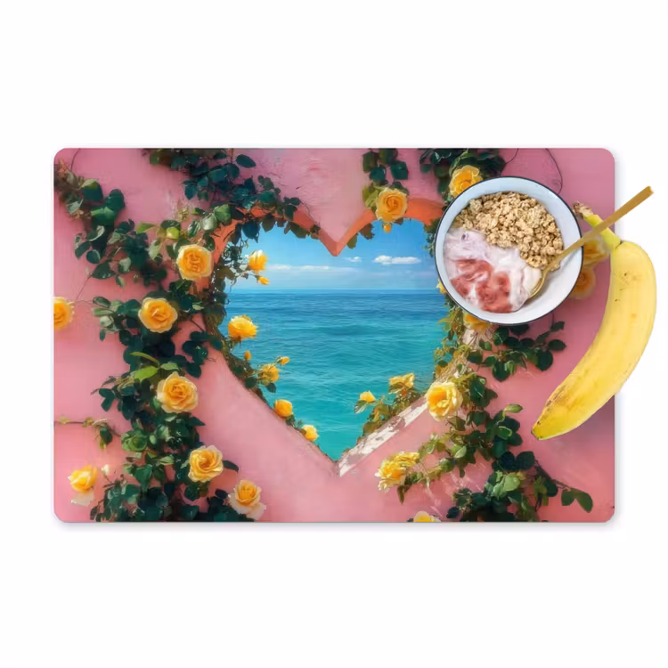 Placemat - 6 stuks - Hart - Zee - Muur — 1