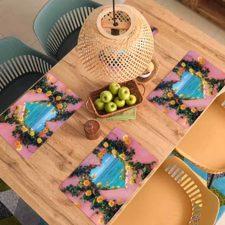 Placemat - 6 stuks - Hart - Zee - Muur — 6