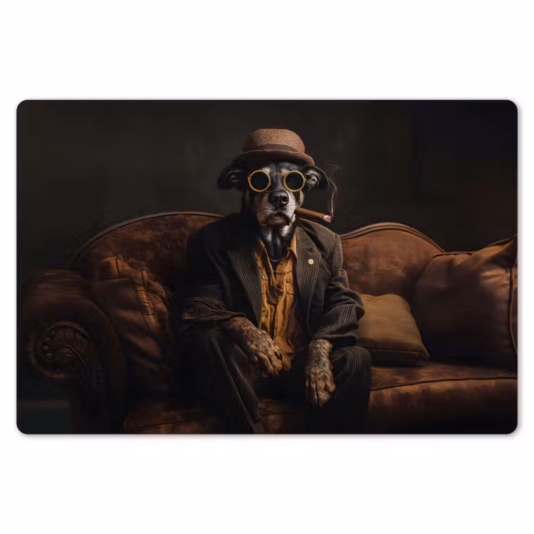 Placemat - 6 stuks - Hond - Sigaar - Hoed - Pak — 7