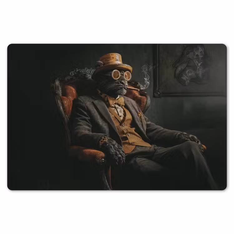 Placemat - 6 stuks - Kat - Pak - Oranje - Sigaar — 7