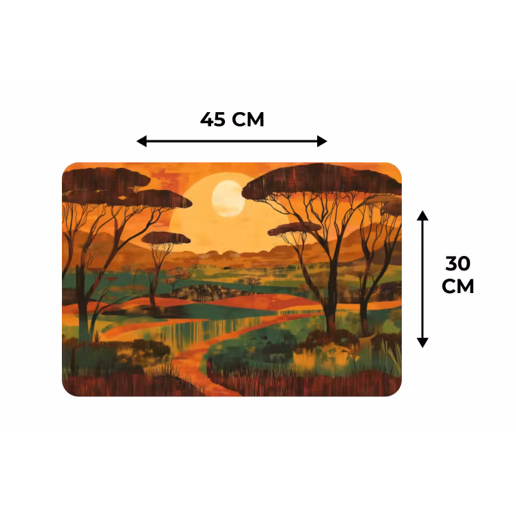 Placemat - 6 stuks - Landschap - Afrikaans - Zon — 3