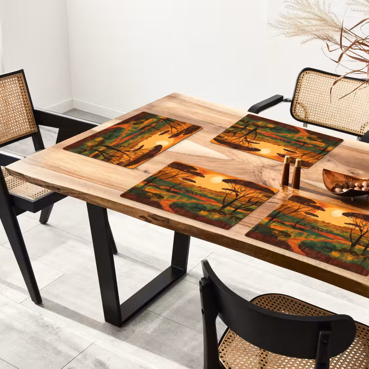 Placemat - 6 stuks - Landschap - Afrikaans - Zon — 5