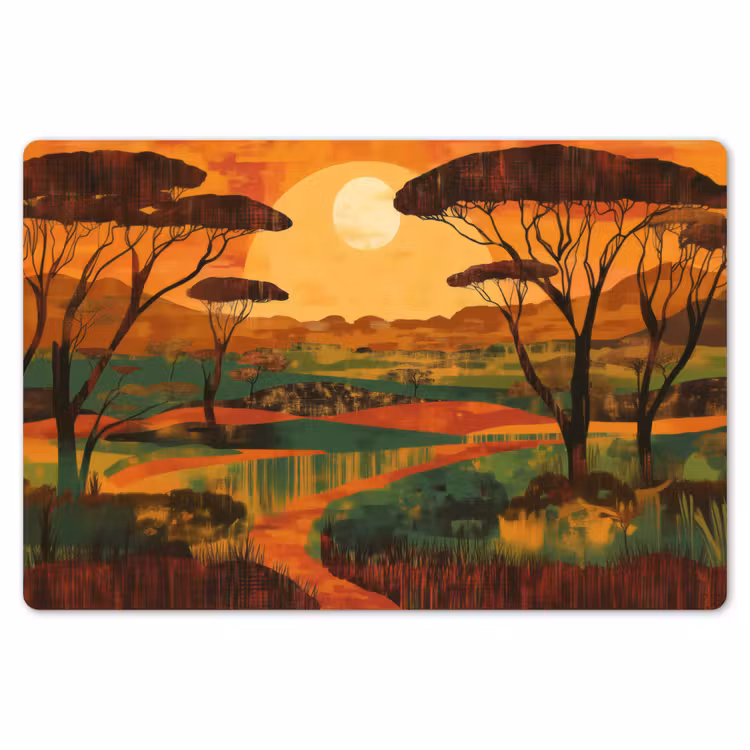 Placemat - 6 stuks - Landschap - Afrikaans - Zon — 7
