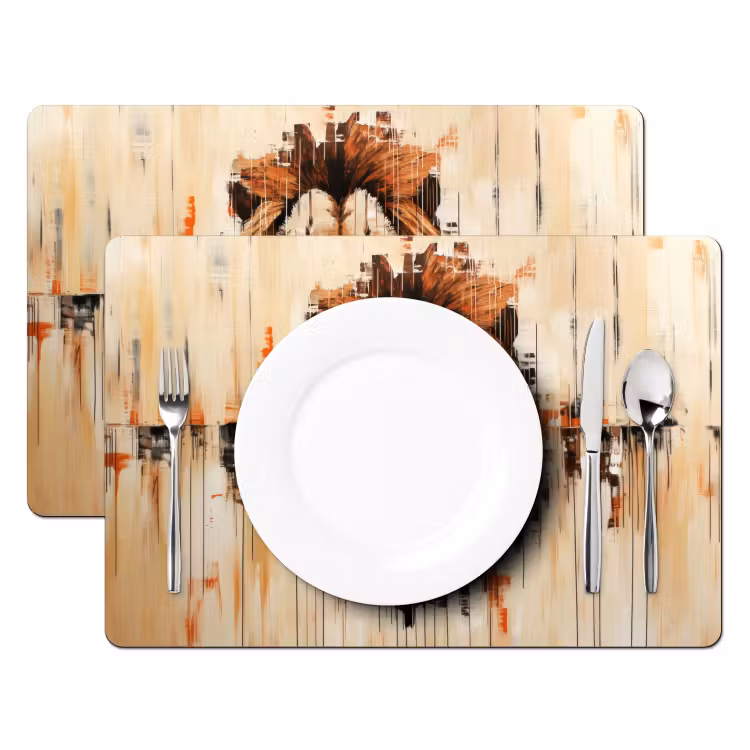 Placemat - 6 stuks - Leeuwenkop - Lijnen - Crème — 2