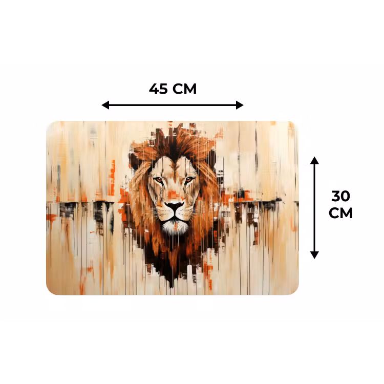 Placemat - 6 stuks - Leeuwenkop - Lijnen - Crème — 3