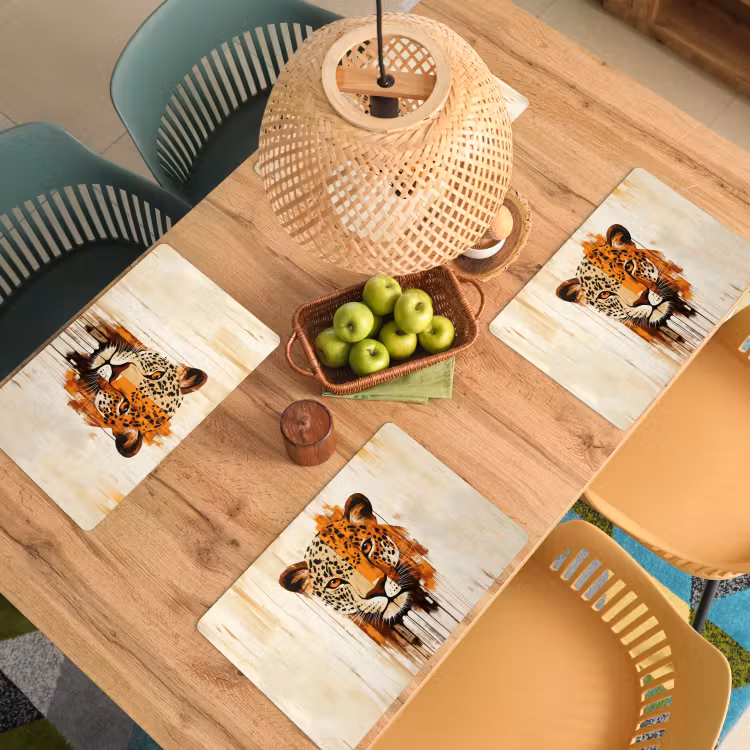 Placemat - 6 stuks - Luipaard - Symmetrisch - Strepen — 6