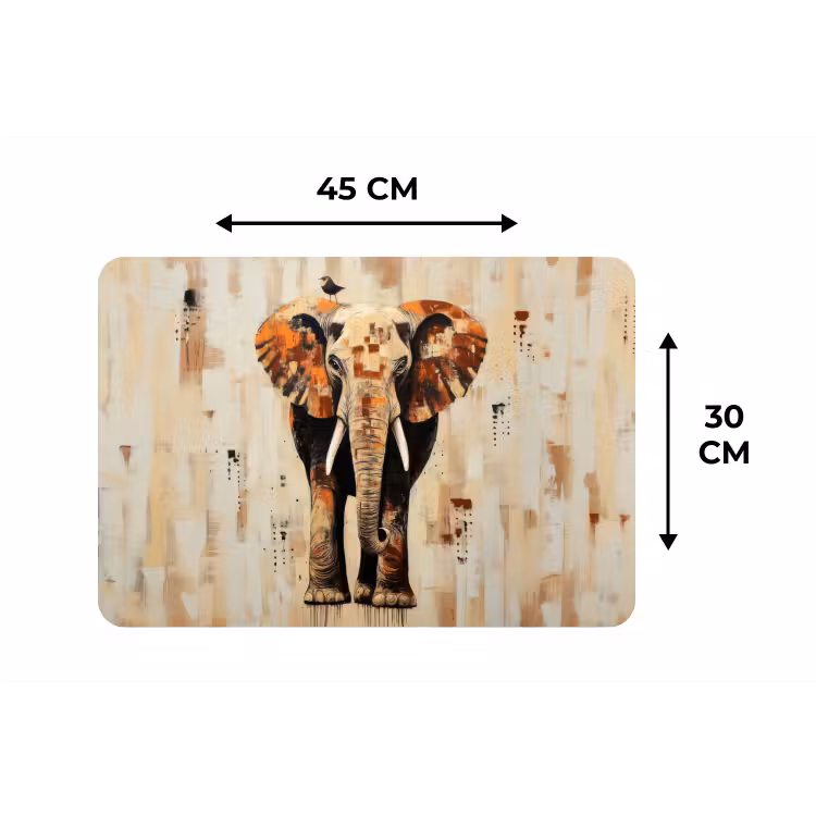 Placemat - 6 stuks - Olifant - Slurf - Mozaïek - Abstract — 3