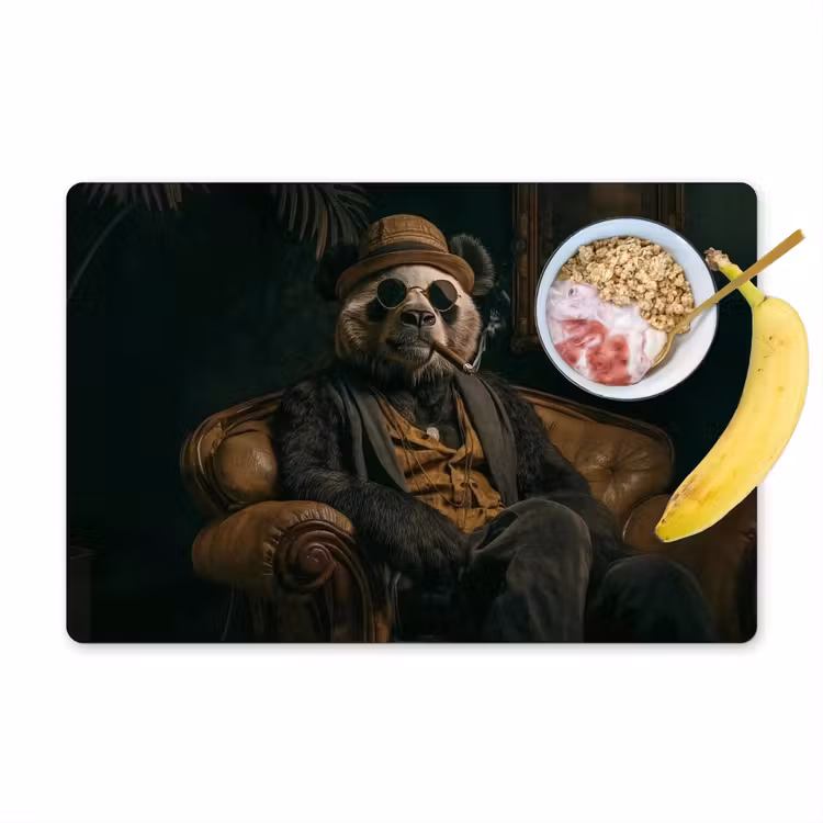 Placemat - 6 stuks - Panda - Hoed - Bril - Pak — 1