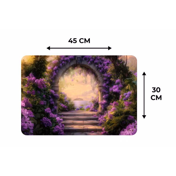 Placemat - 6 stuks - Poort - Paars - Bloemen — 3