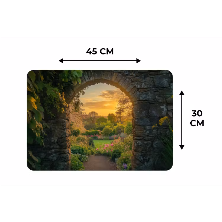 Placemat - 6 stuks - Poort - Planten - Zonsondergang — 3