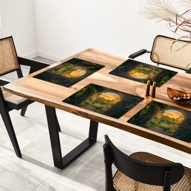 Placemat - 6 stuks - Poort - Planten - Zonsondergang — 5