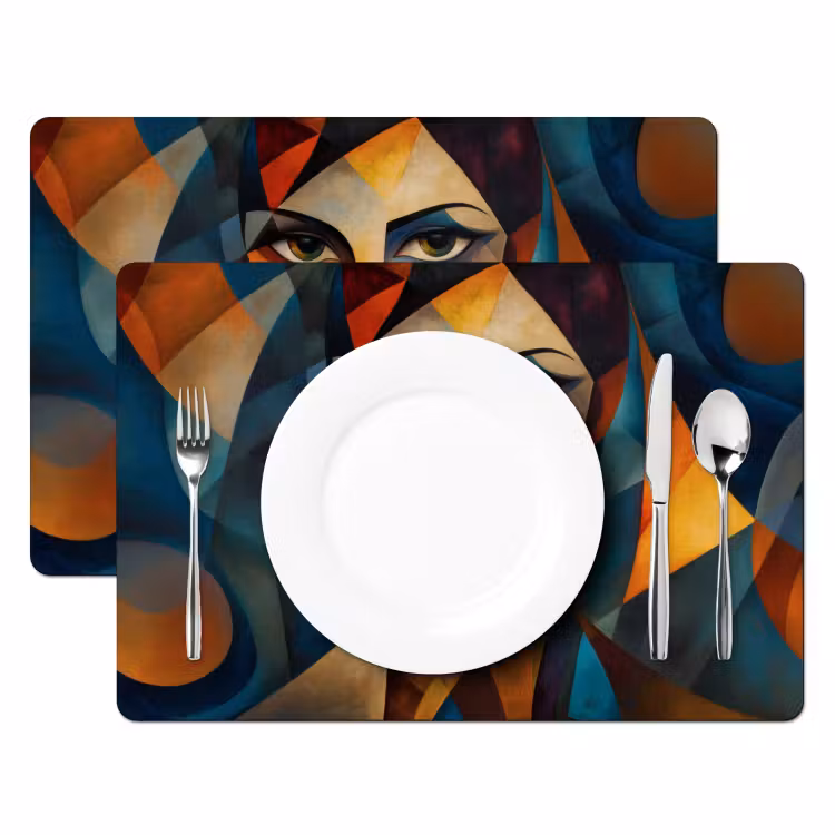 Placemat - 6 stuks - Portret - Abstract - Vormen — 2