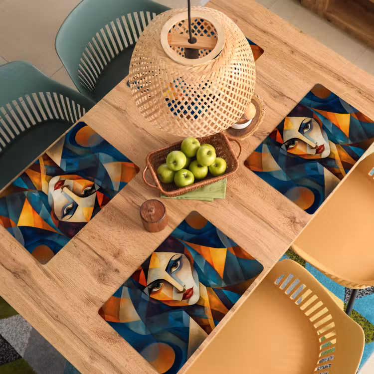 Placemat - 6 stuks - Portret - Abstract - Vormen — 6
