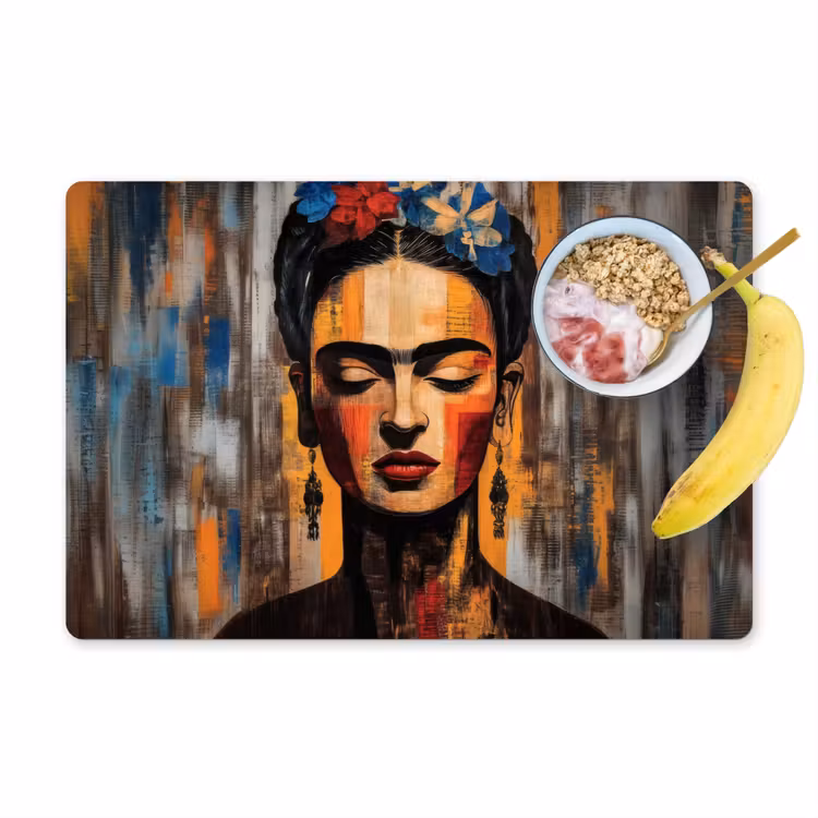 Placemat - 6 stuks - Portret - Vrouw - Bloemen — 1