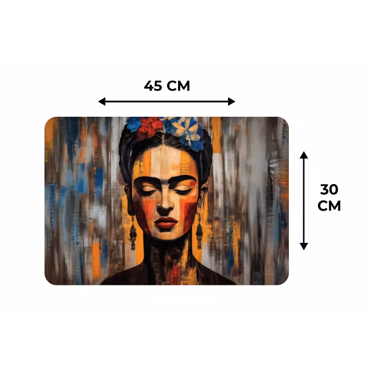 Placemat - 6 stuks - Portret - Vrouw - Bloemen — 3