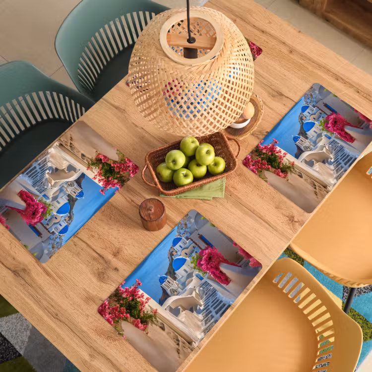 Placemat - 6 stuks - Santorini - Bloemen - Griekenland — 6