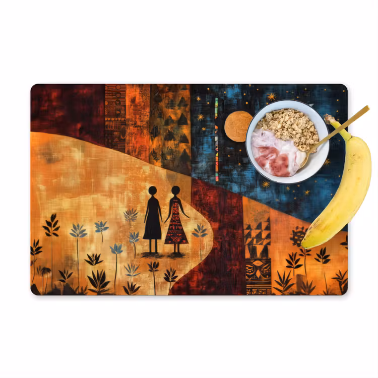 Placemat - 6 stuks - Silhouetten - Abstract - Zon - Maan — 1