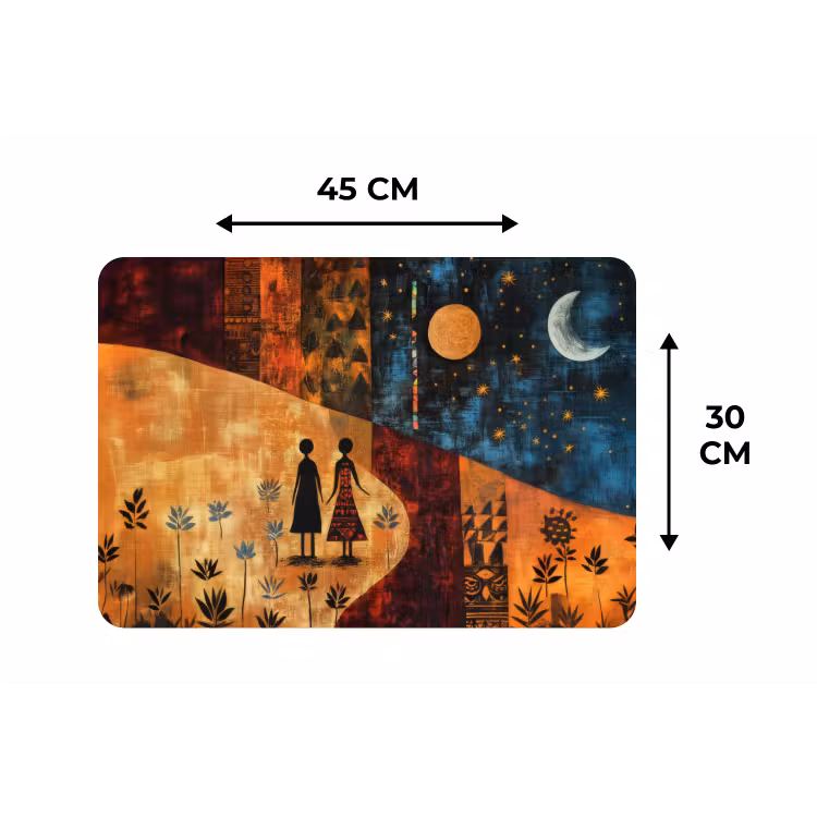 Placemat - 6 stuks - Silhouetten - Abstract - Zon - Maan — 3