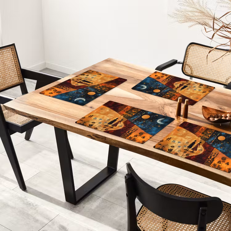 Placemat - 6 stuks - Silhouetten - Abstract - Zon - Maan — 5