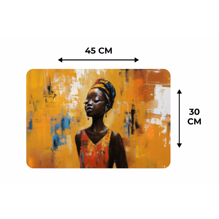 Placemat - 6 stuks - Vrouw - Ogen - Penseelstreken - Geel — 3