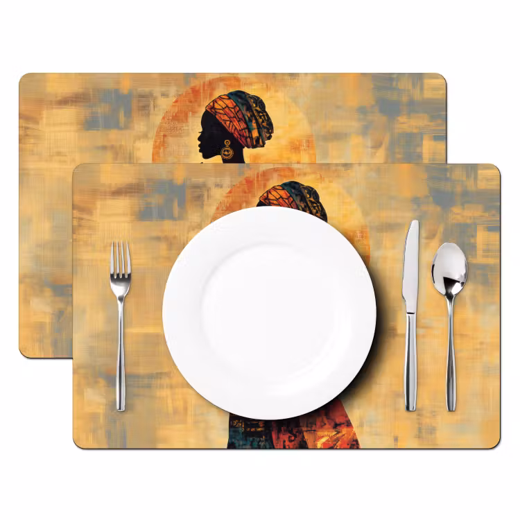 Placemat - 6 stuks - Vrouw - Silhouet - Patronen - Sierlijk — 2