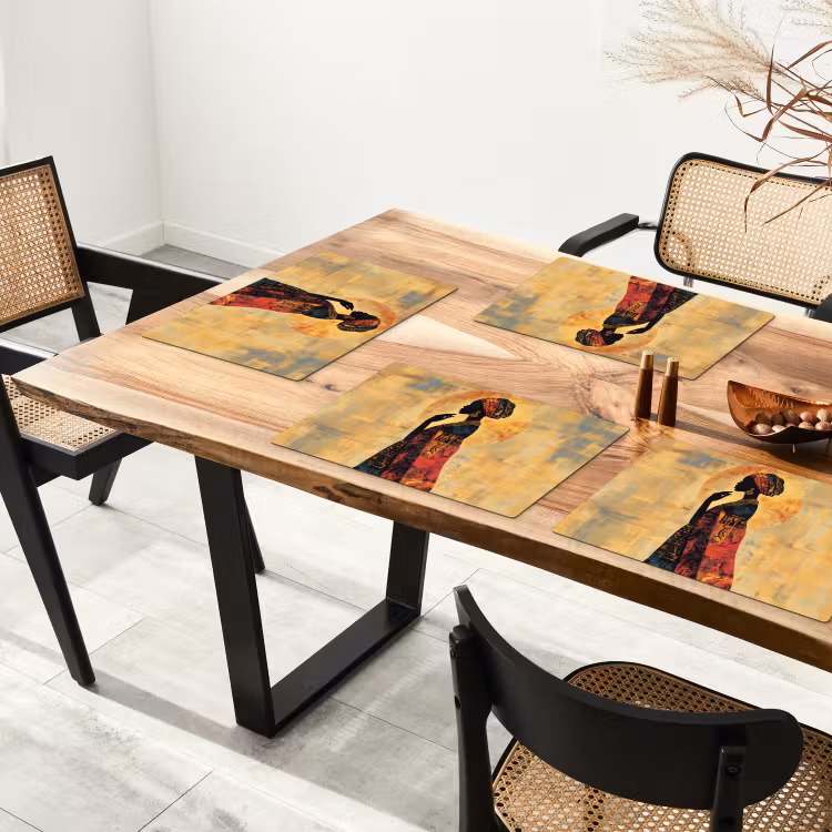 Placemat - 6 stuks - Vrouw - Silhouet - Patronen - Sierlijk — 5