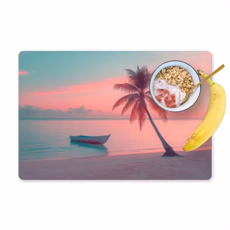 Placemat - 6 stuks - Zee - Boot - Zonsondergang — 1